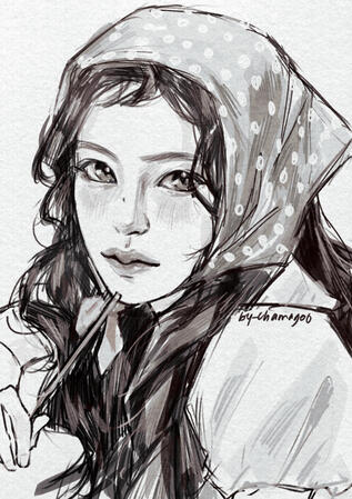 Monochrome Sketch Bust Up